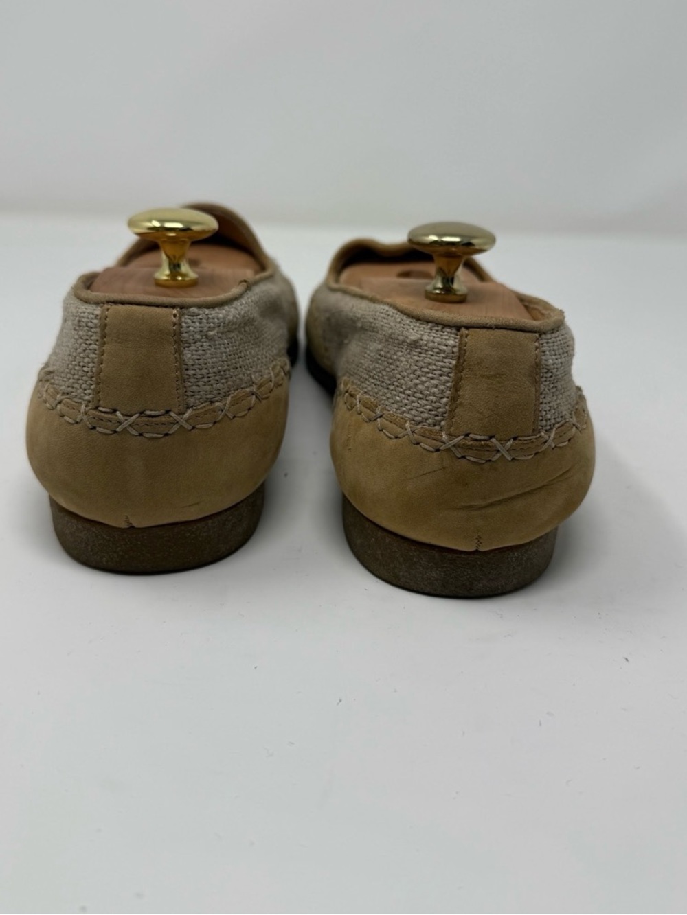 Bally Linen Espadrille Loafers Beige Leather Trim Mens US 10 EY 43 - Picture 5 of 6